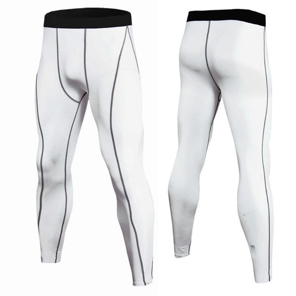 

white compression pants running tights men training pants fitness streetwear leggings men gym jogging trousers sportswear, Black;blue