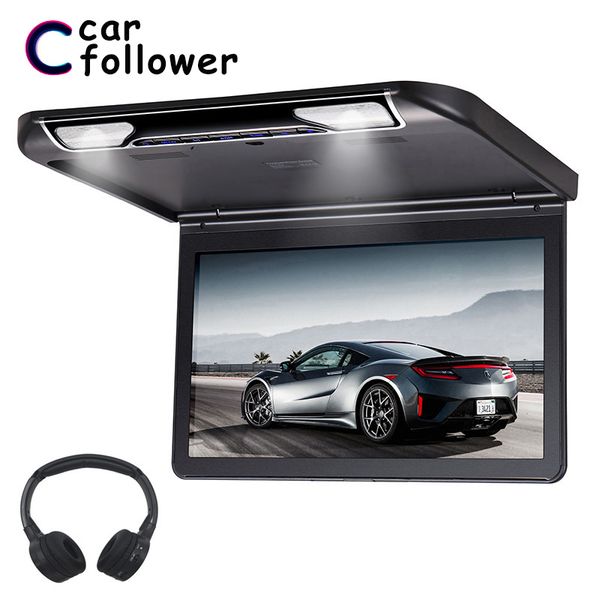 

13.3 inch ceiling tv for car full hd 1920*1080 flip down mount screen in car mp5 player support hdmi/usb/sd/ir/fm transmitter