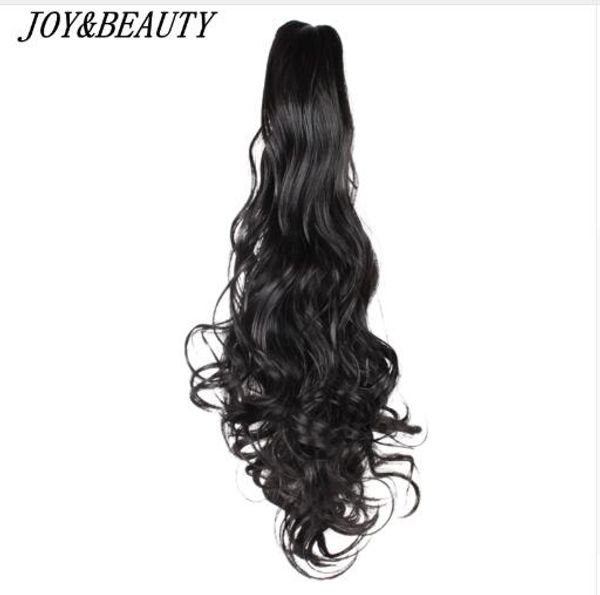 

22" women synthetic claw on ponytail clip in pony tail hair extension curly style hairpiece ponytail hair extension, Black;brown