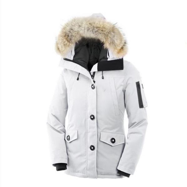 

женские спортивные куртки вниз большой меховой воротник carte90% одеяло d'мббэ открытый теплый лыжный носить женский дизайнер ours canadien, Black