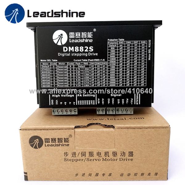 2 Phase GENUINE Leadshine Digital Stepper Motor Drive DM882S Aggiornato da AM882 Match per 57HS22 60HS30 86HS35 a 86HS85 Stepper