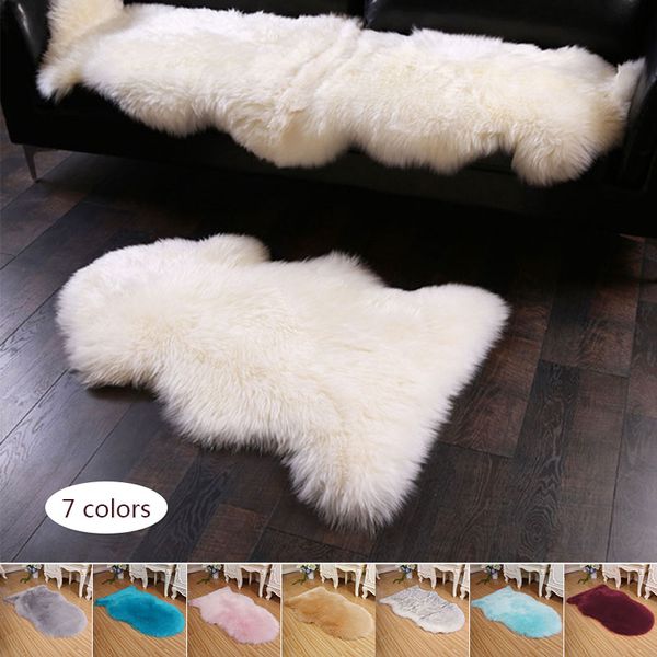 

plush sheepskin rug floor mat washable fashion fluffy faux fur non slip hairy home decor carpets ornament decoration