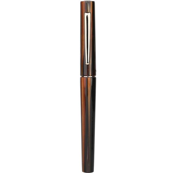 

moonman n3 brown celluloid acrylic beautiful stripes fountain pen iridium ef/f nib fashion excellent office writing gift ink pen