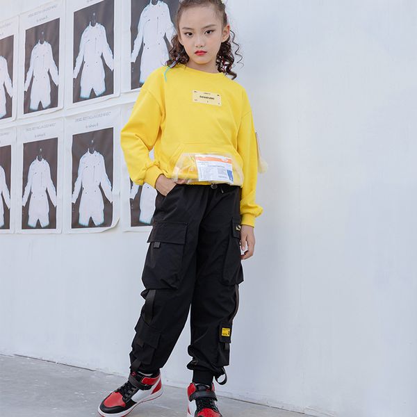 

дети сыпучие рубашки брюки hip hop одежда эпикировка джаз танец костюм девушки современные уличные танцы этап одежда костюмы одежда dwy2775, Black;red