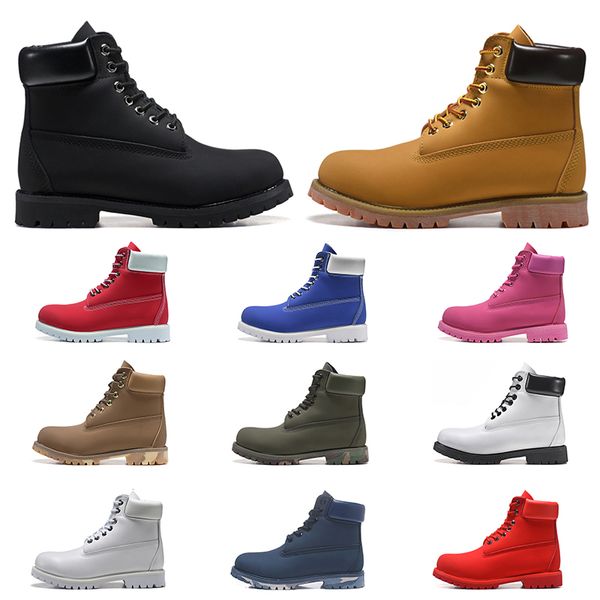 

new men women luxury designer ankle boots triple black white wheat navy blue fashion mens martin boot outddoor shoes jogging walking