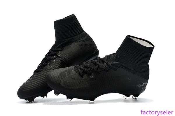

original full black soccer cleats mercurial superfly v cr7 fg kids soccer shoes ronaldo womens outdoor football boots