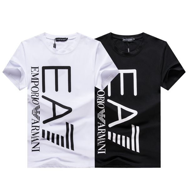 

new men's fashion t-shirt 2019 100% cotton summer style short-sleeved t-shirt t-shirt brand men's monogrammed print, White;black