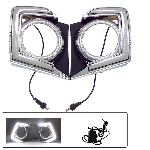 

2pcs for mitsubishi triton l200 2015-2017 led drl for new triton l200 led fog light front lamp automobile accessories