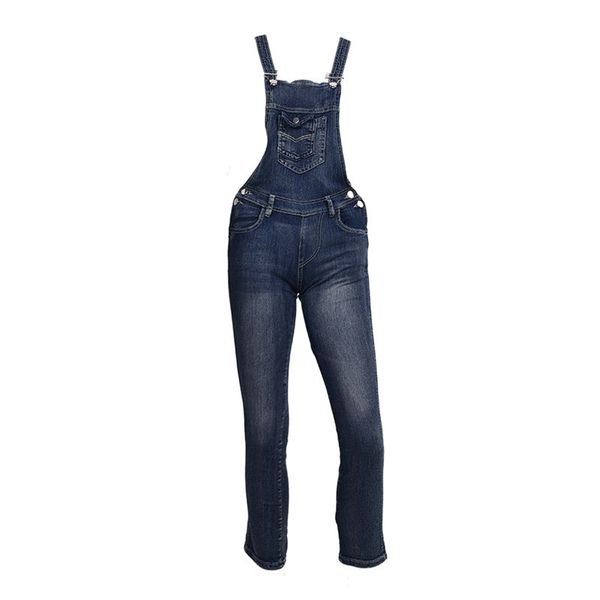 

women's strap overalls denim suspender jumpsuit, Black;white
