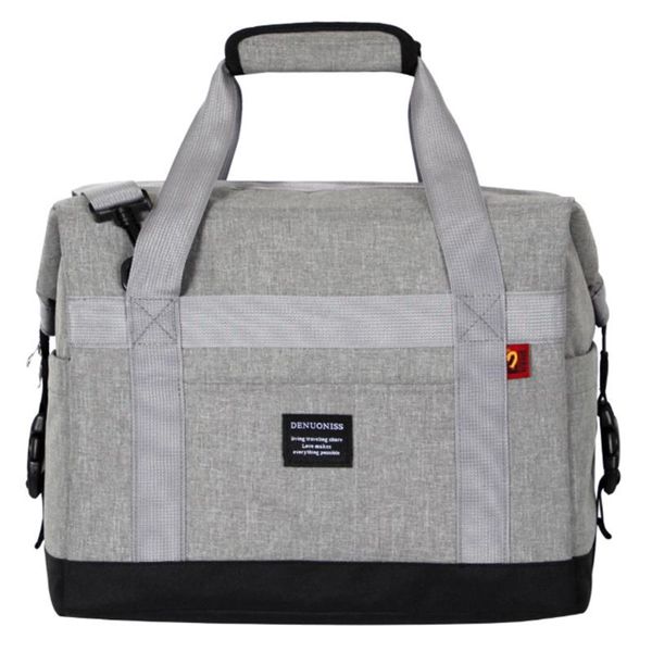 

large capacity cooler bag travel insulated thermal lunch box for work picnic outing trip storage leakproof drinking pack, Blue;pink