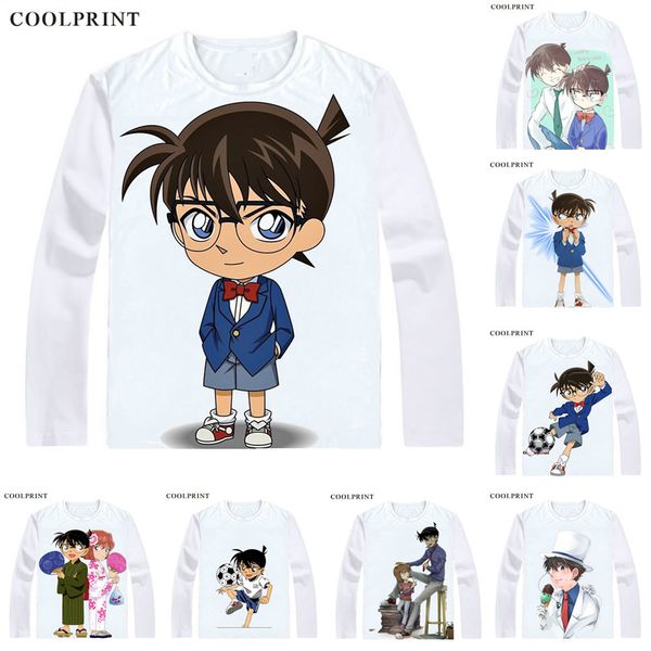 

kudou shinichi kudo jimmy t shirt meitantei conan case closed detective men t-shirt casual vintage tshirt printed long sleeve shirts, White;black