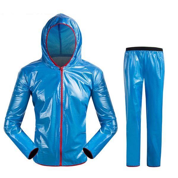 

wheel up outdoor waterproof riding raincoat rain jacket pants set, Black