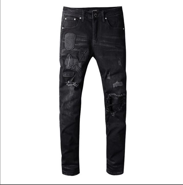 

designer men's jeans summer fashion trend stretch slim straight jeans denim 2020 trend men's casual pants wholesale-b, Blue