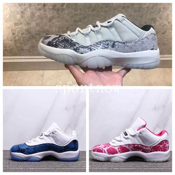 

2019 new 11 white snakeskin low men basketball shoes 11s xi sports sneakers trainers outdoor sneakers, White;red