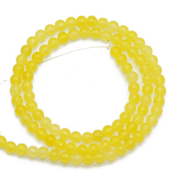 

round luminous yellow jade bead jewelry bracelet making loose gemstone 15.5, Silver