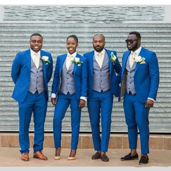 

brand new one button blue wedding groom tuxedos notch lapel groomsmen men suits prom blazer (jacket+pants+vest+tie) no:2092, Black;gray