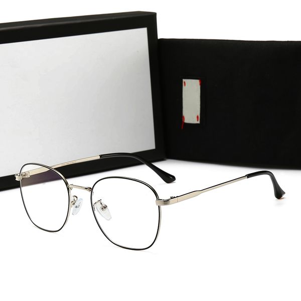 

0221 g&g men women's artistic small fresh style anti-blue light glasses 51mm lens 6 color glasses frame with box, White;black