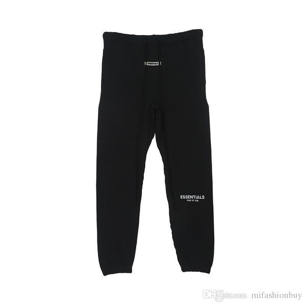 

2020 autumn winter usa fear of god essentials 6th 3m reflective embroidery trousers casual fog sweatpants men women jogger pants, Black