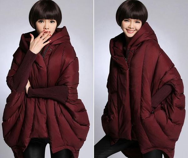 

2020 new down jacket women europe u.s.-china long white duck down pocket hooded cape jacket fast delivery, Black