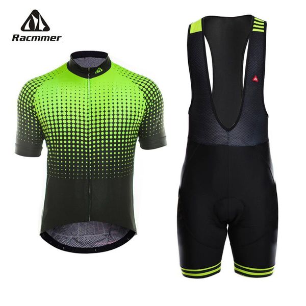 

racmmer 2020 pro summer cycling jersey set mtb clothing fluorescent green bicycle clothes maillot ropa ciclismo men cycling set, Black;blue