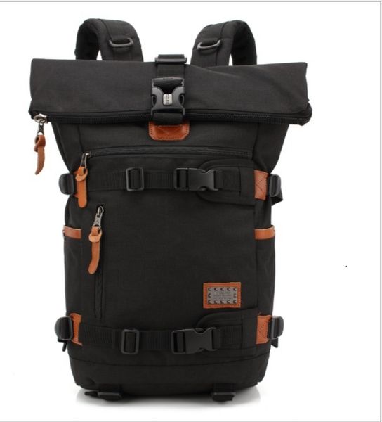 

the new canvas cloth double shoulder bag male or female creative style computer backpack casual backpack black color 8739