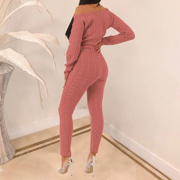 

women knitting pants+ sweater two-piece set fashion long suit, White;black