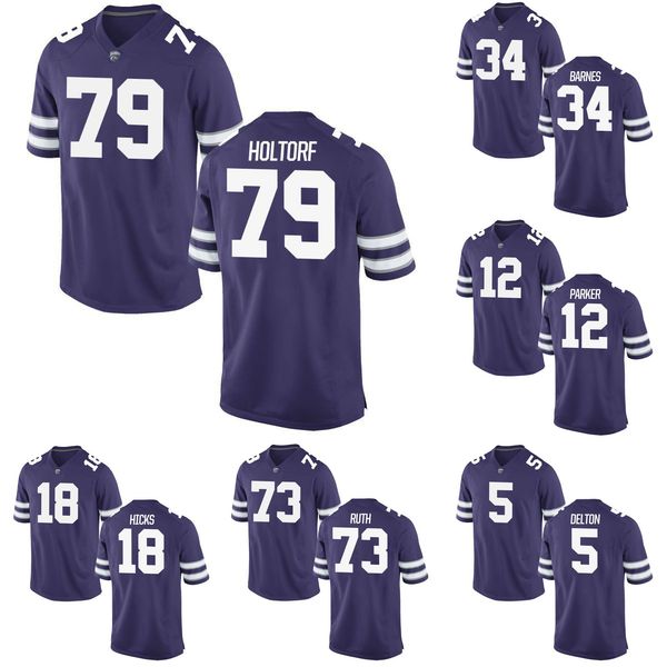 

bronson massie stitched men's kansas state wildcats carlos emanuel cameron key cameron cotton college football jersey, Black