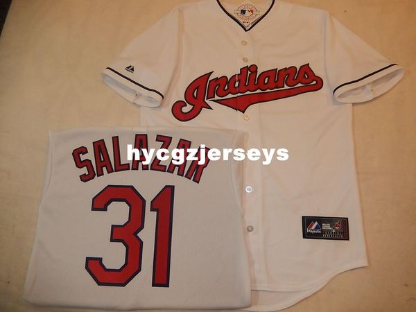 

baseball mens ci #31 danny salazar sewn shirt jersey wht new mens stitched jerseys big and tall size xs-6xl for sale, Black;blue
