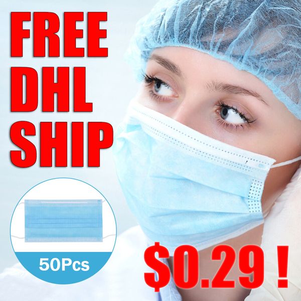 

in stock] mask face mask dhl ship disposable face masks 3 layers filter designer masks respiratory anti-dust outdoor protective