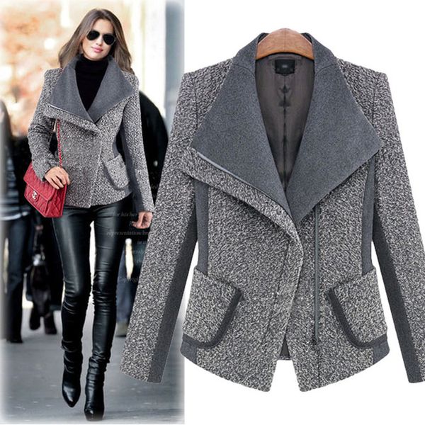 

women winter coat new women's temperament long-sleeved short woolen coat abrigos mujer invierno 2019 casaco feminino wool, Black