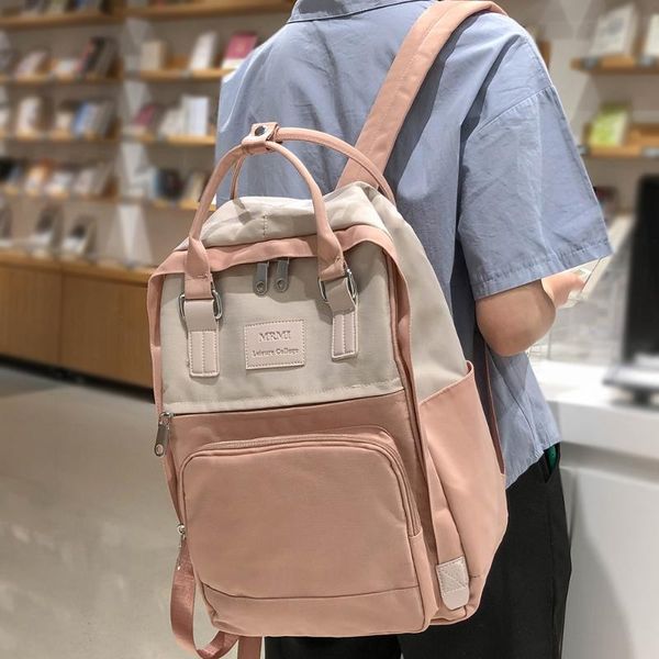 

cute student waterproof backpack female women vintage school bag girl ladies nylon backpack harajuku handle book bag fashion new