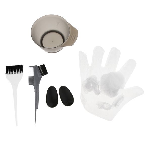 

hair coloring dye tools tint cap cape bowl brush comb ear cover gloves set