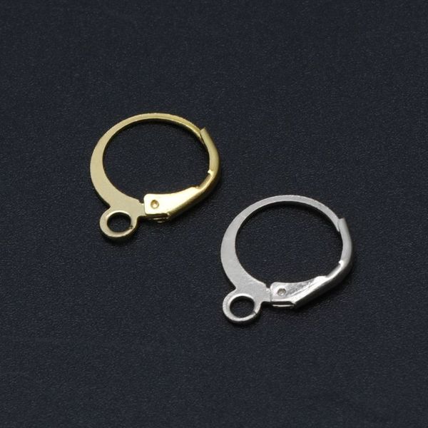 

200pcs diy gold silver earring hooks leverback earwire jewelry findings 15x12mm x4ya, Blue;slivery