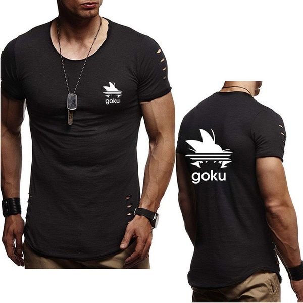 

2020 new summer men's t-shirt z goku printing men short t-shirt fashion casual crew neck hole t-shirtts