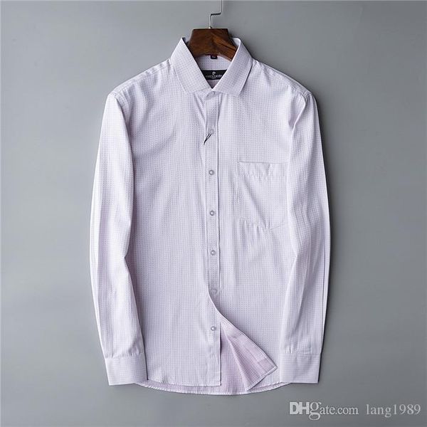 

new pierre cardin, checked shirt, successful men's striped shirt. leisure style. men's coat #6603, White;black
