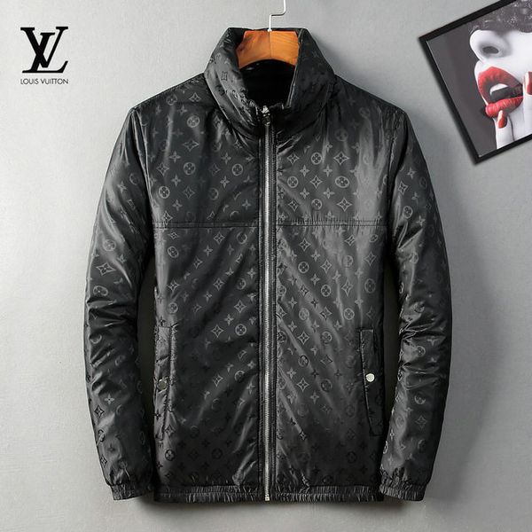 

vl classic men down jacket designer brand boutique cotton fashion quality selling luxury loose cotton trend couple embroidery down jacket, Black