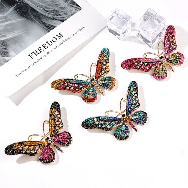 

concise diamond enamel fully-jewelled will butterfly brooch pin women's clothes and ornaments pin accessories, Gray