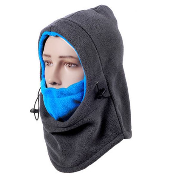 

thick polyester windproof winter face mask head neck warmer hood cap wear, Black