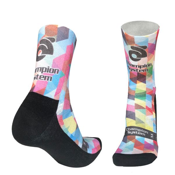 

camouflage printed houndstooth cycling socks brand bike bicycle socks professional compression sports, Black