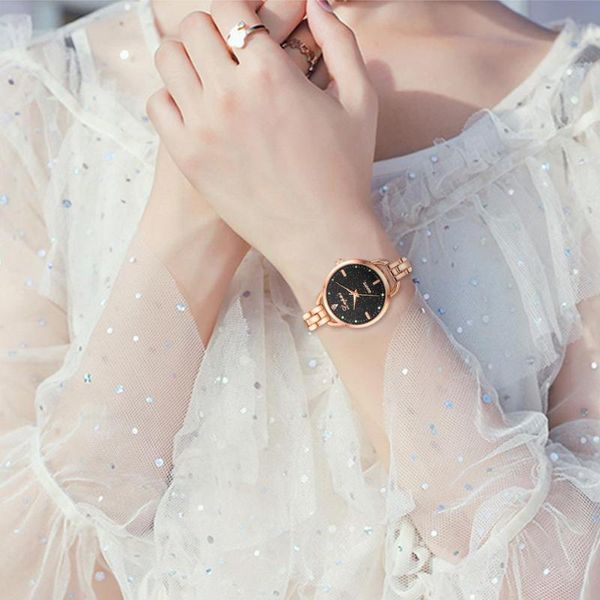 

small gold bangle bracelet watches stainless steel retro ladies quartz wristwatches fashion quartz analog wristwatch gift, Slivery;brown