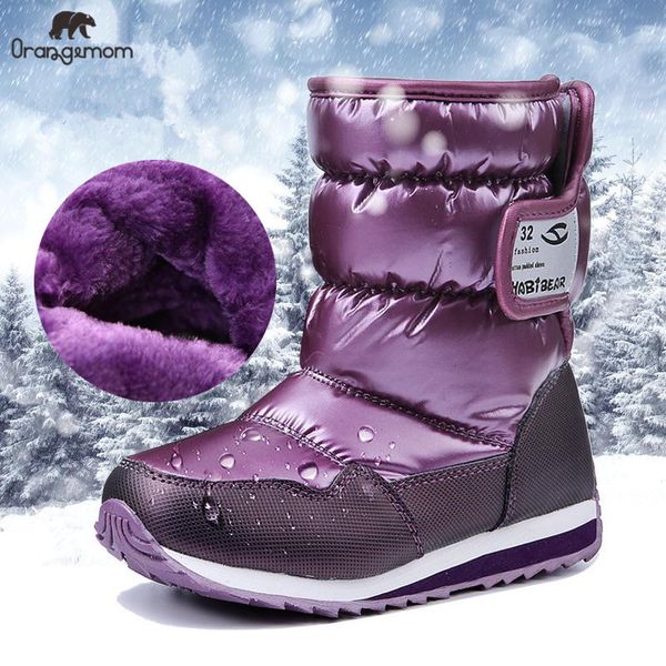 

30 degree russia winter warm baby shoes , fashion waterproof children' shoes , girls boys snow boots kids shoes rainboots y200104, Black;grey