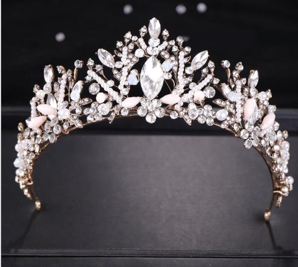 Corona di cristallo vintage europea e americana Corona sposa Tiara nuziale Corona principessa