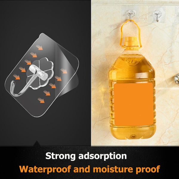 

wall hook seamless transparent kitchen bathroom traceless adhesive for household kitchen durable hook