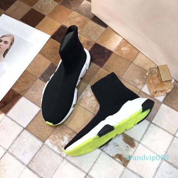 

2019 fashion men's and women's luxury designer casual shoes prank bottom slipper casual shoes fashion new matching color pair sock, Black