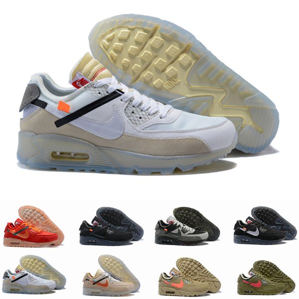 

2019 black white desert luxury designer sneakers classic 90 mens running shoes for women sports men trainers brand 90s chaussures size 7-12, White;red