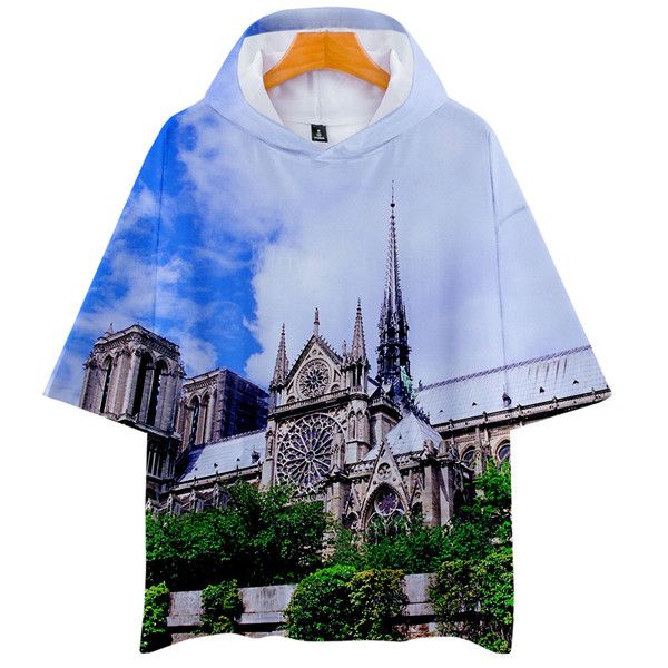 

нотр-дам мужские толстовки с коротким рукавом женщины 3d печатные топы o-образным вырезом мода футболка мужская причинно-следственная одежда, Black