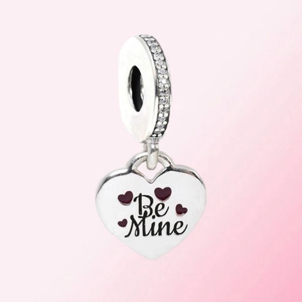 

fahmi 925 sterling silver 1:1 2020 new be mine dangle charm pendant diy fashion women's charm jewelry factory direct ing, Black