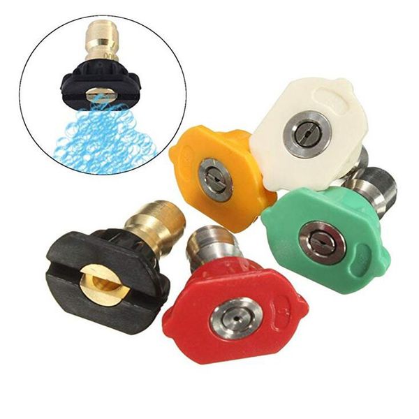 

5 pcs package high pressure washer spray nozzles tip set variety degrees quick connect for gas power pressure washers