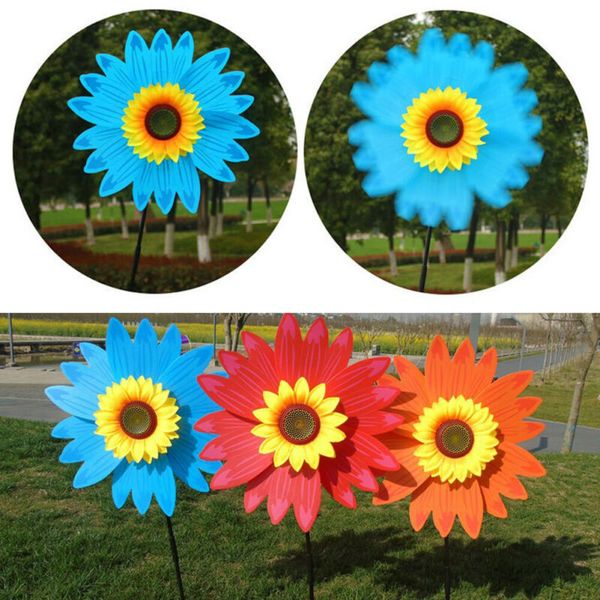 

1pc sunflower windmill whirligig wind spinner home yard garden decor child kids toy