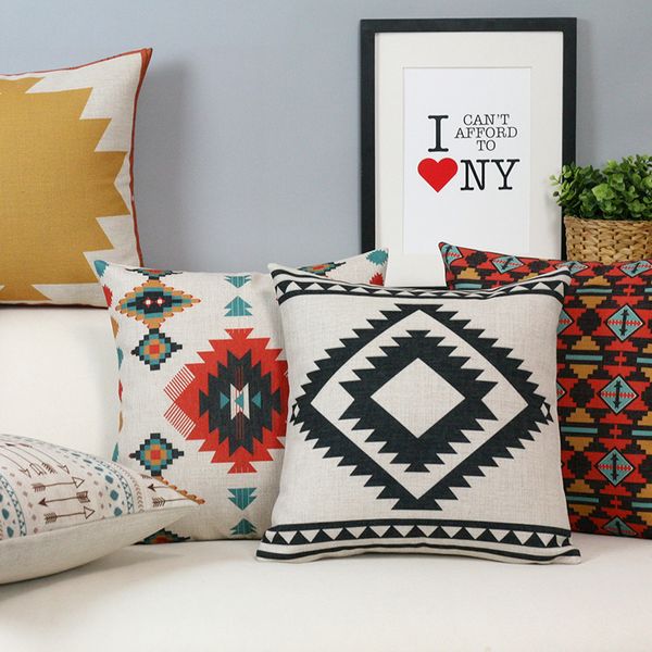 

simple modern nordic geometric pillows cushion linen pillowcases home decoration sofa cushions